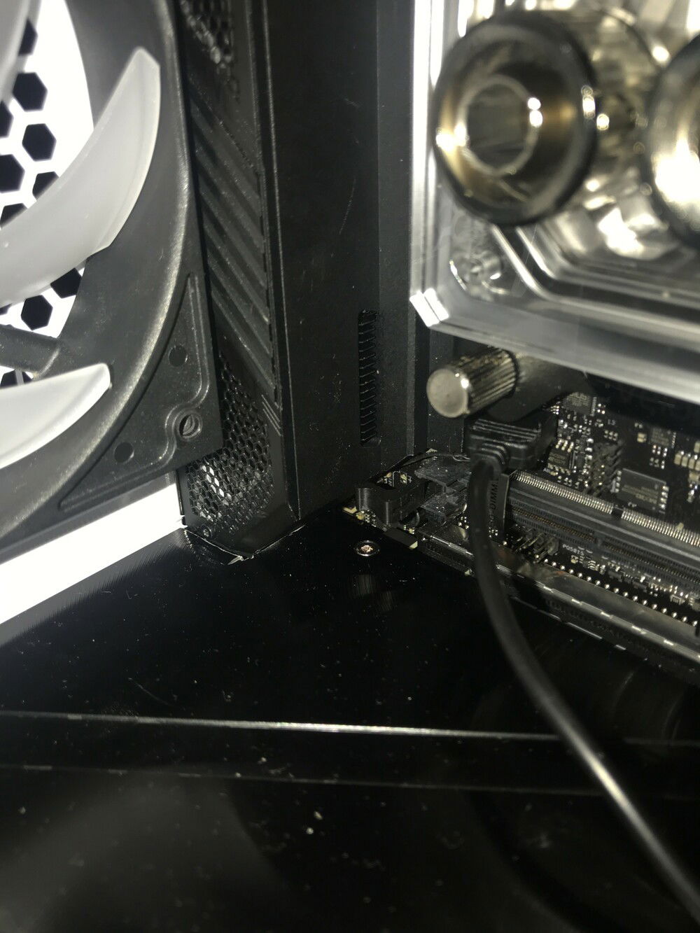 Had to Dremel the top of the back plate and take off a small little square in order to fit backplate on waterblock to fit in the impact motherboard pcie slot. Most gpu do not fit this stupid motherboard. The back io is to big. Leave you like the the width of paper to fit the gpu. Even the original backplate from the air cooler had a hard time with this motherboard. So please becareful if you use a impact motherboard.