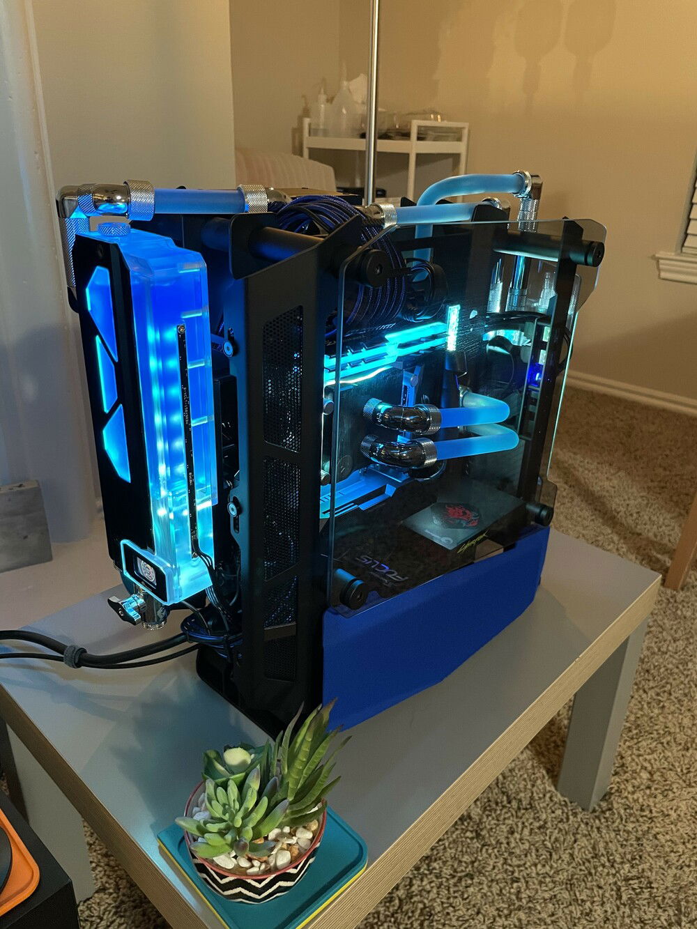 Bykski DDC/Reservoir and EKWB blue premix.