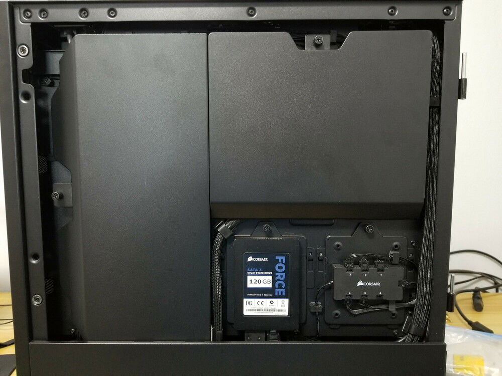 Back of case with cable management panels