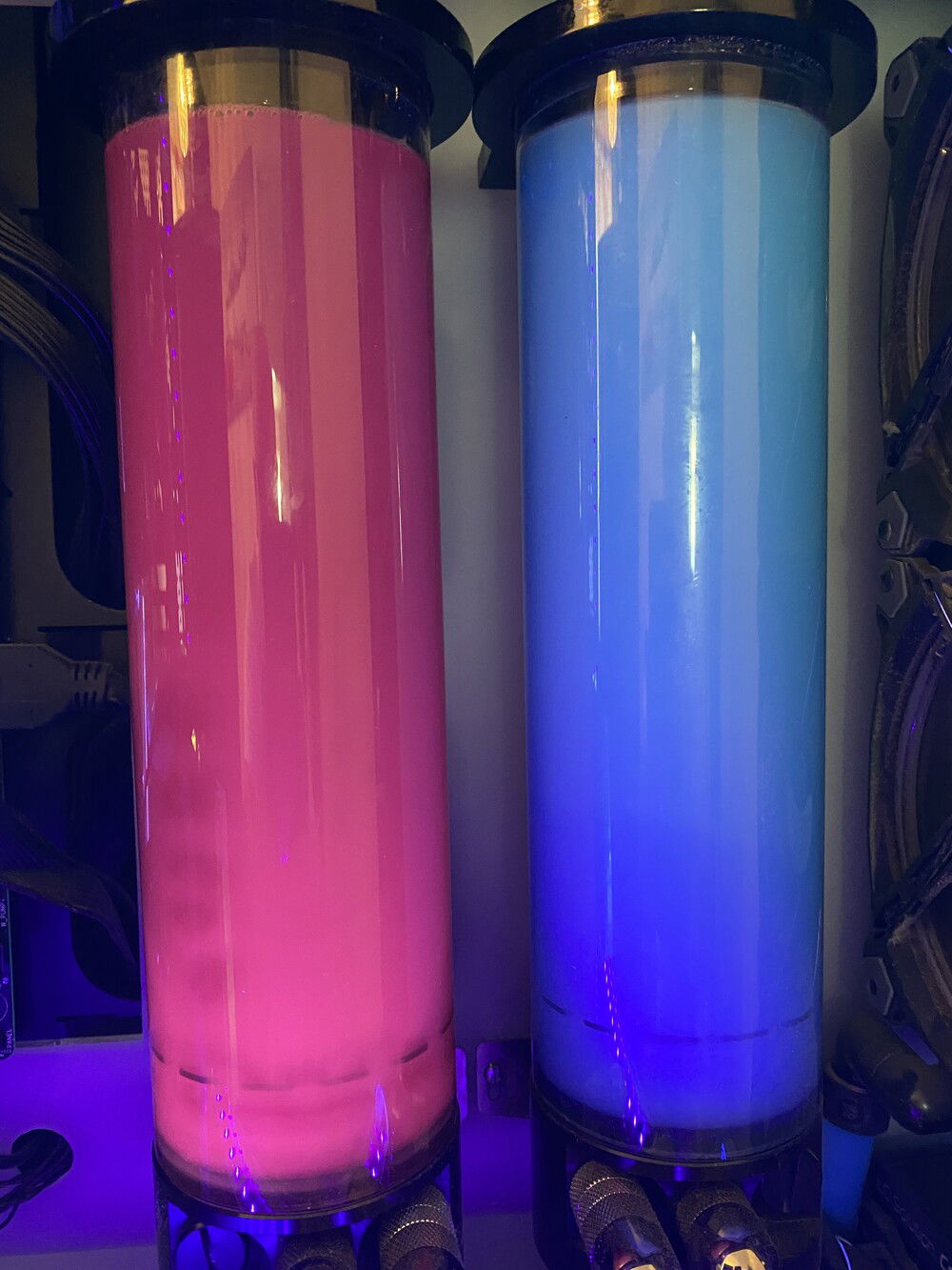 with the UV bar light looks more pink now I'll try to get some moe UV light in there somhow