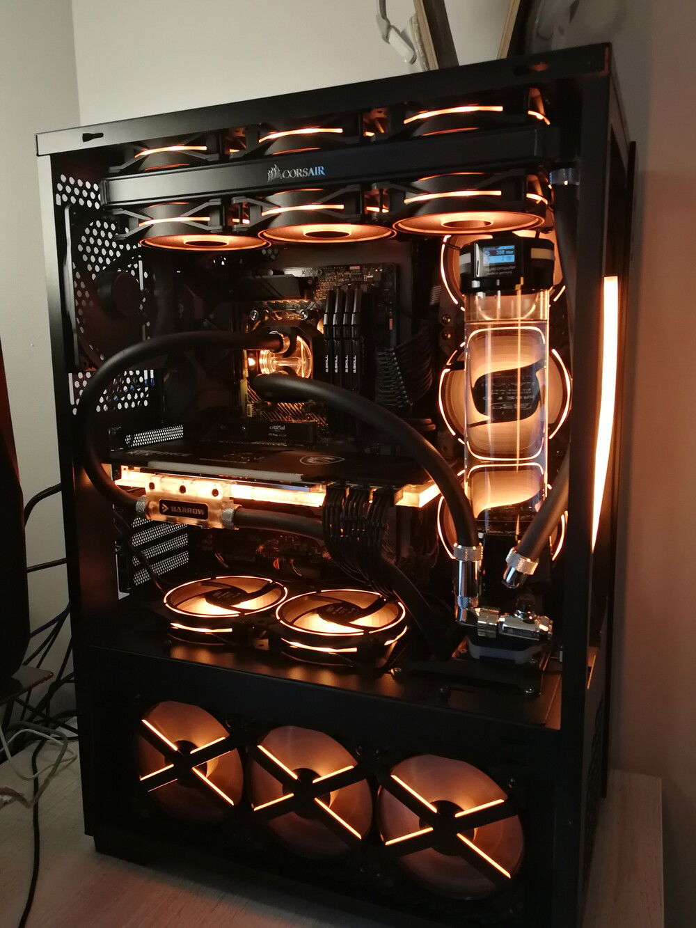 V3 - dumped that stupid filling bracket, moved rad to basement, rotated CPU block for better air bleeding, added drain/filling valve at reservoir