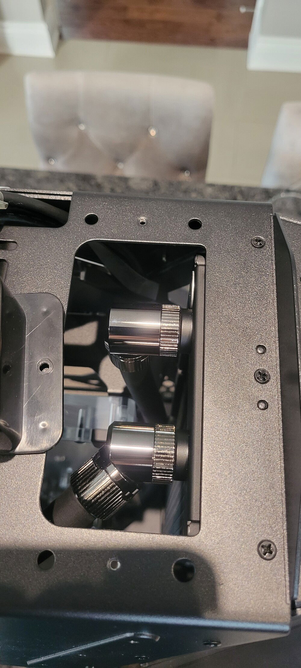 Front panel is removable so I had easy access to the fittings.