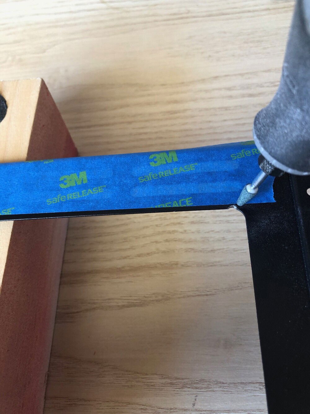 Simple machining down marked areas for securing of rad screws