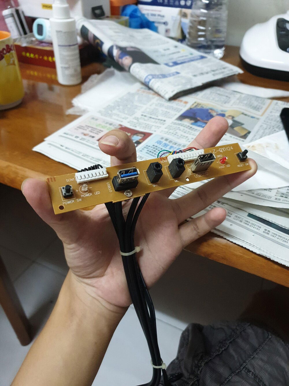 Gotta resolder the old button off and put the new one on