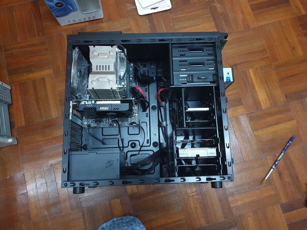 Here's the view for the whole build without cover (Forgot to mention I got two of the fan that are mounted at front)