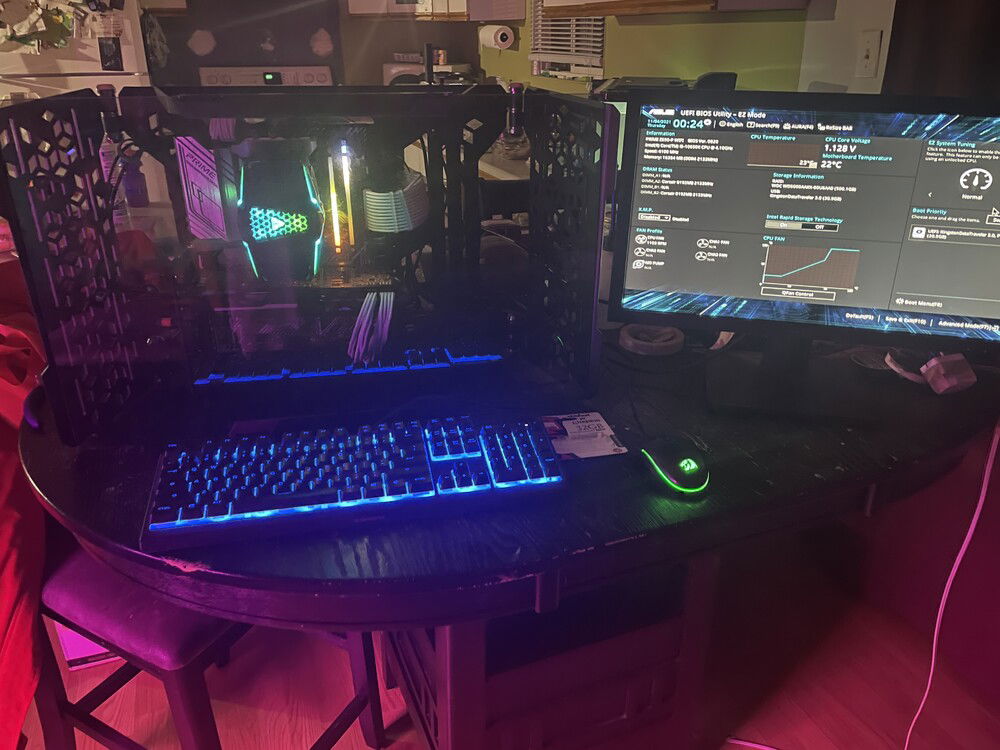 Posted and into bios to tweak before windows install