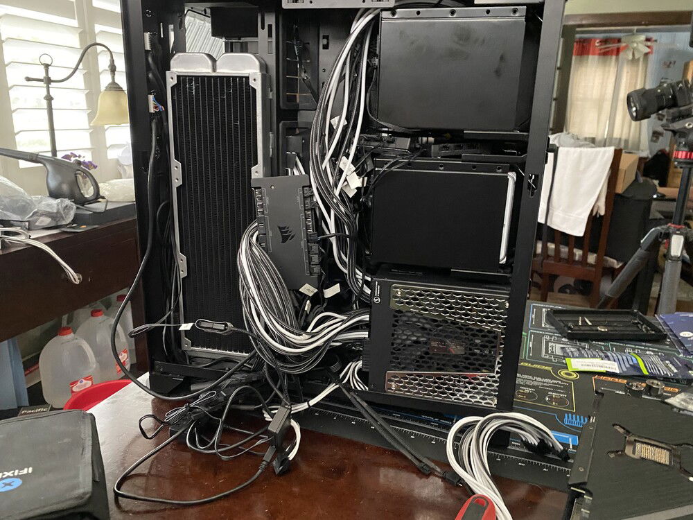 Cable management on this build was an utter nightmare. It's part done right, and part shoved in there.