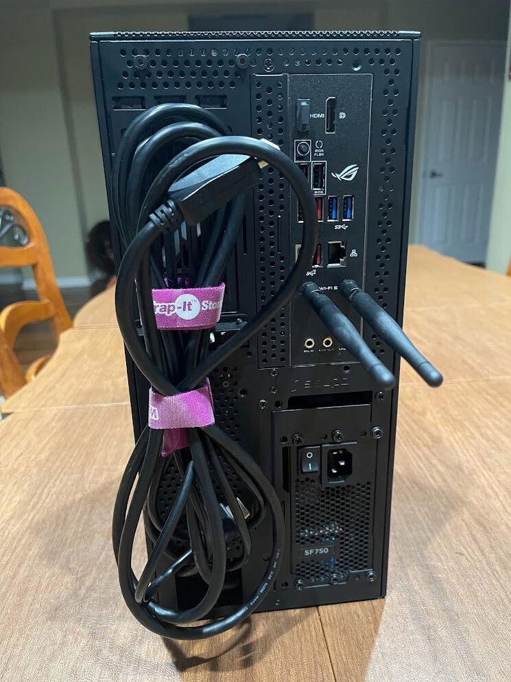 Back Side - Ports and HDMI/DP cables built in