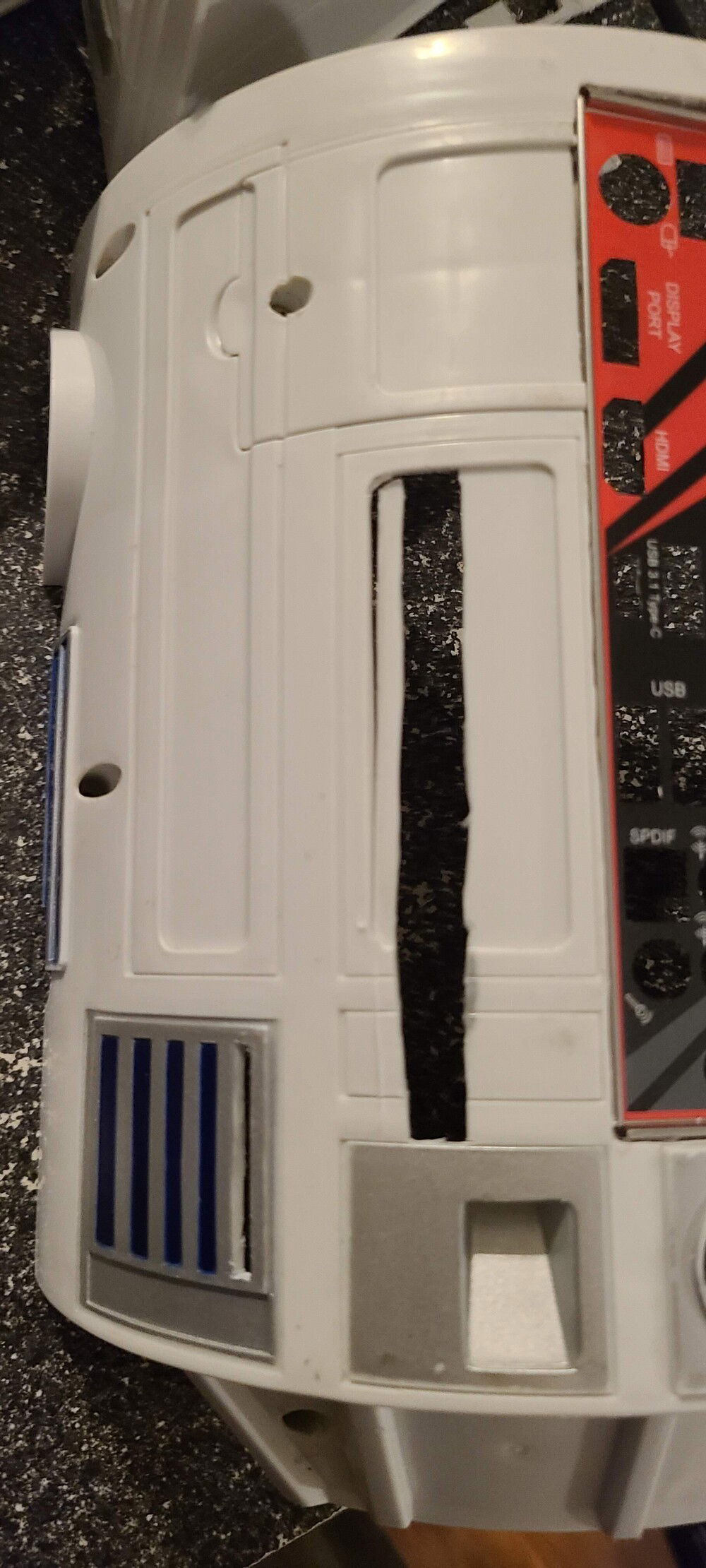 Cutting the whole area out for the Graphic Card Face Plate