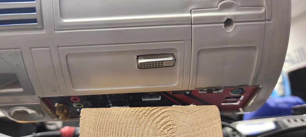 At first I was going to try cutting out just the ports for the Graphics Card, but that would be close to impossible to get perfectly lined up.