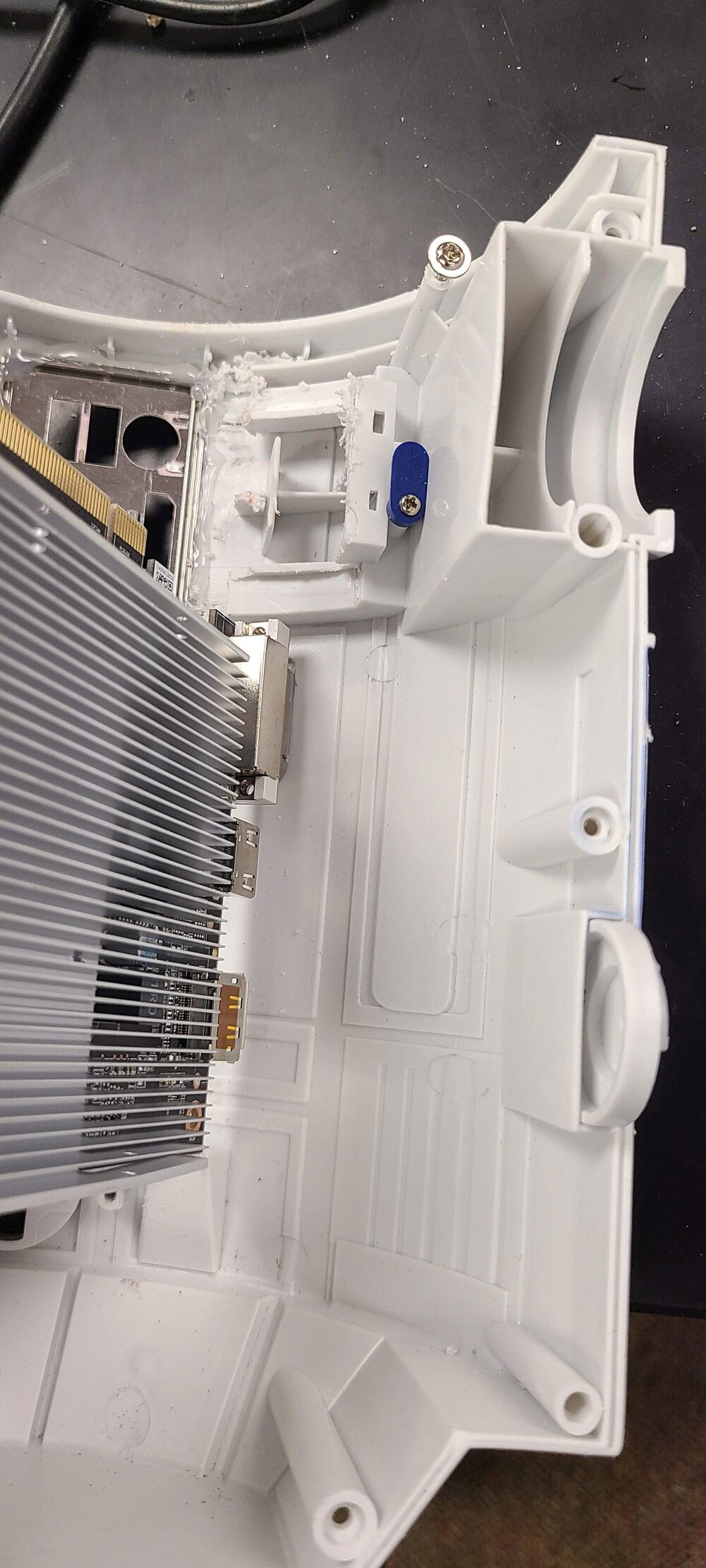 At first I was going to try cutting out just the ports for the Graphics Card, but that would be close to impossible to get perfectly lined up.