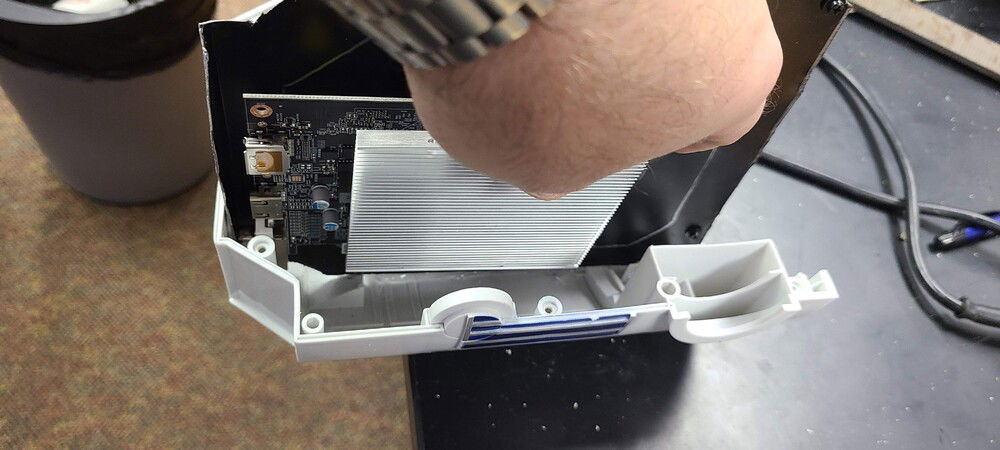 Test Fitting the Graphics Card.  What way will fit in the case the best!