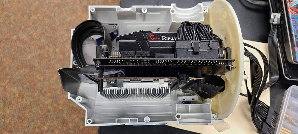 Graphic Card Attached and ready to go. Well not quite.  Time to modify the Cooler and then we will be ready to go.