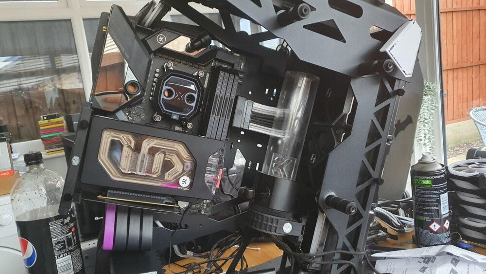 Test fit GPU on Cooler Master Vertical Mount