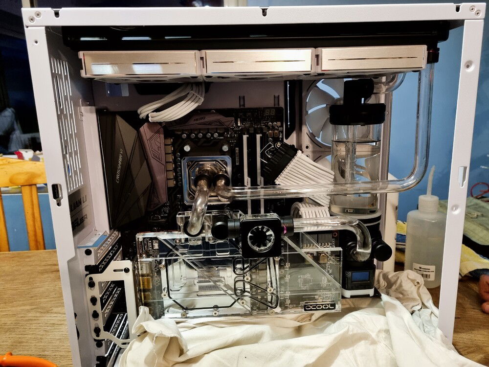 Starting to fill with coolant