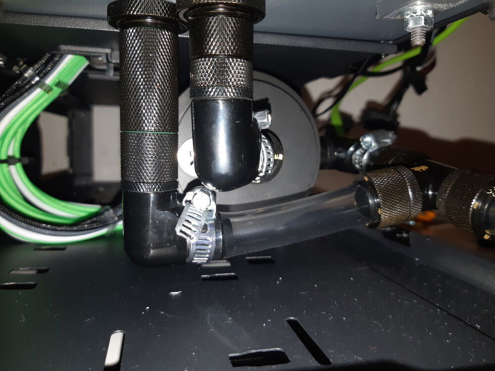 Soft tubing was necessary for the connections in the pump compartment.
