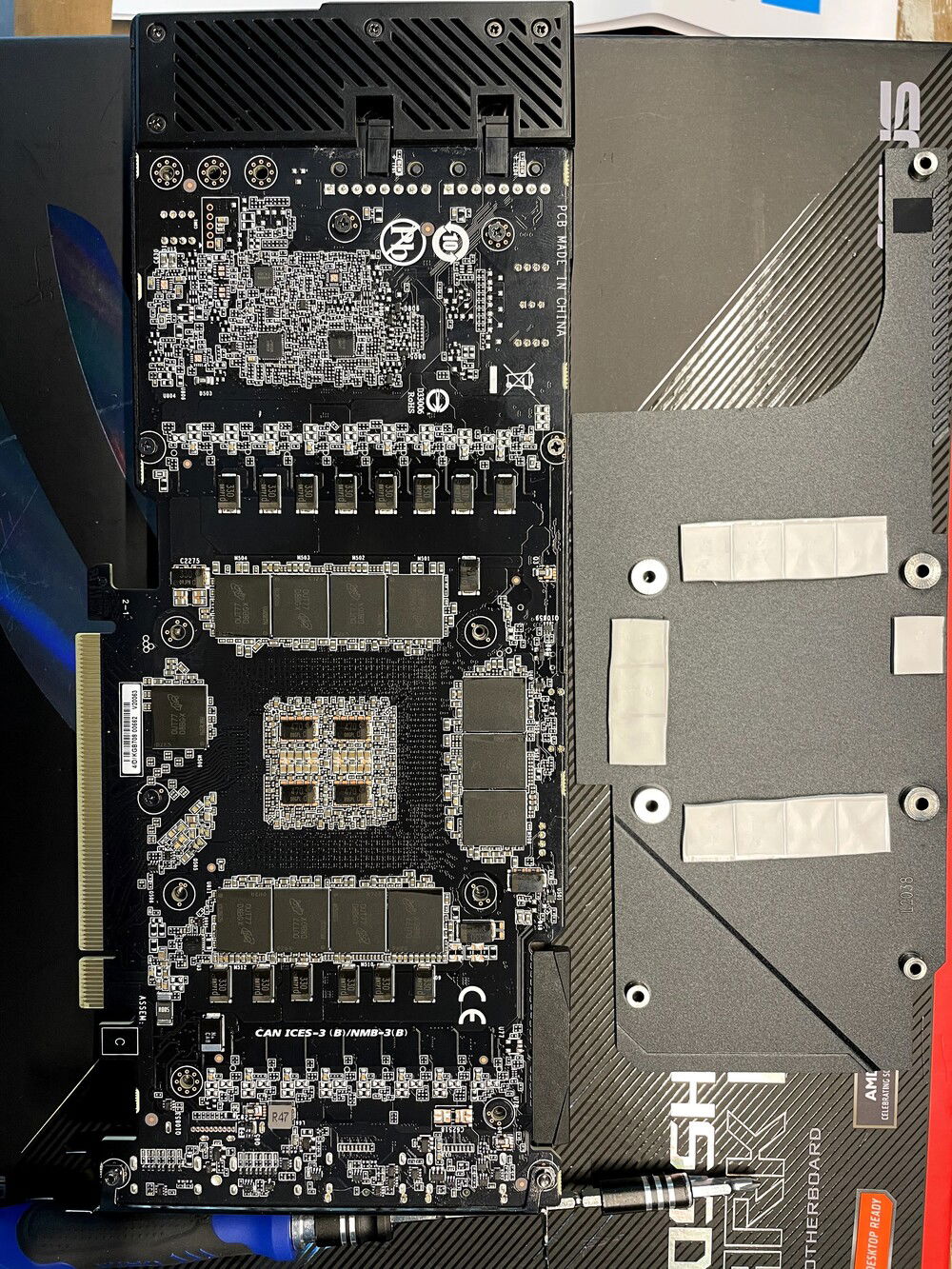 Rear of the 3090 striped and ready for some watercooling goodness