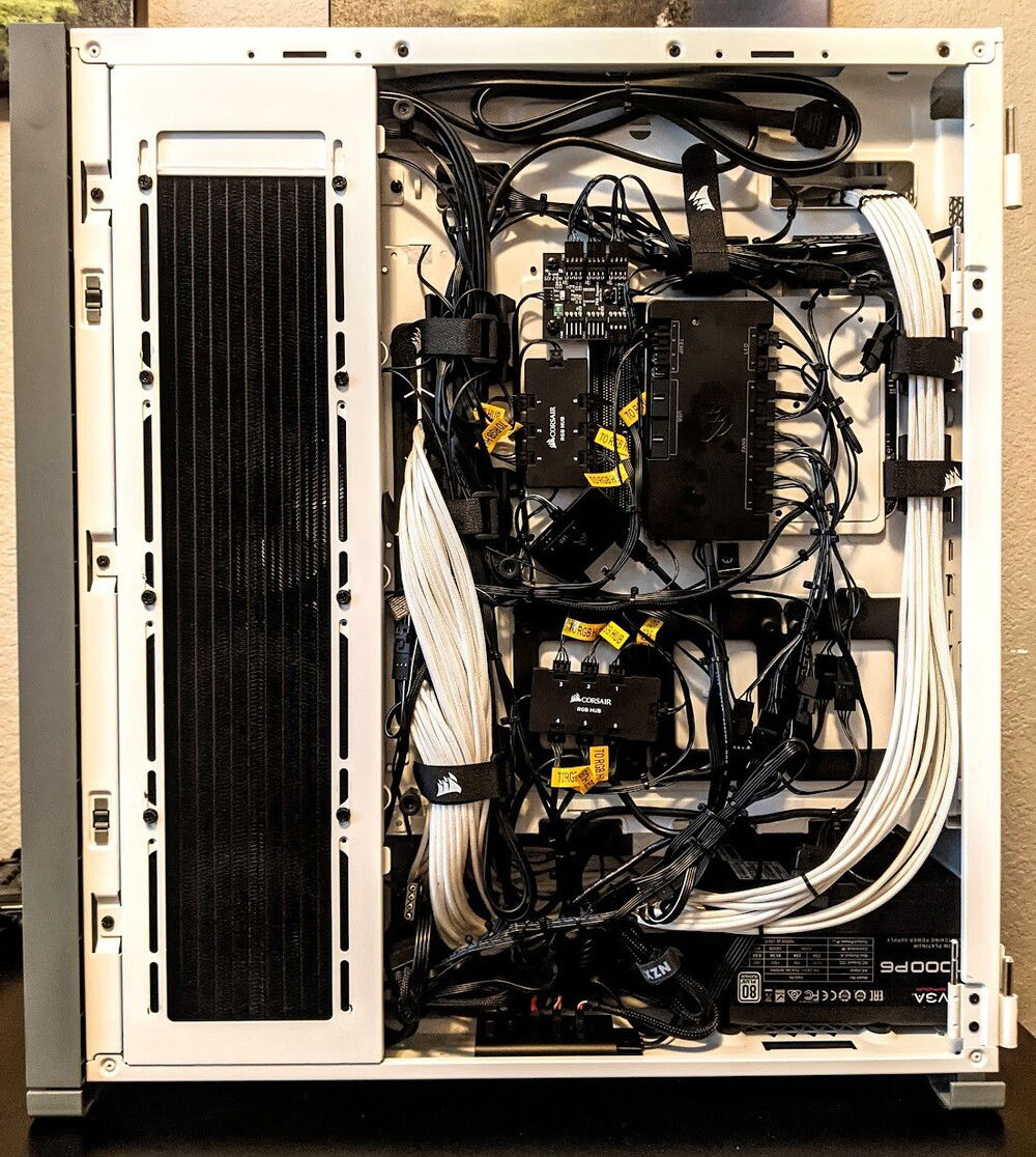 Backside showing wiring runs