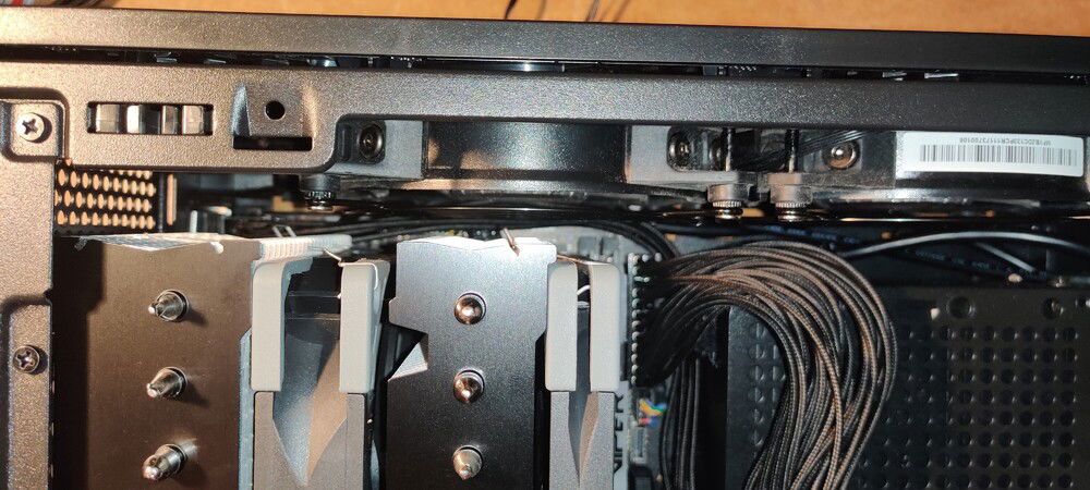 The exhaust fans fit just barely with some room.