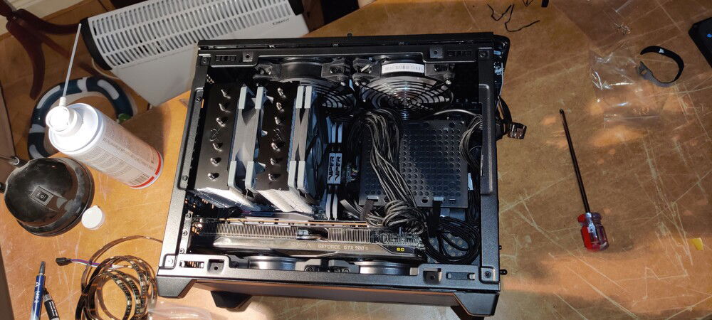 Graphics card is in! This is a large sff build? Oh my.