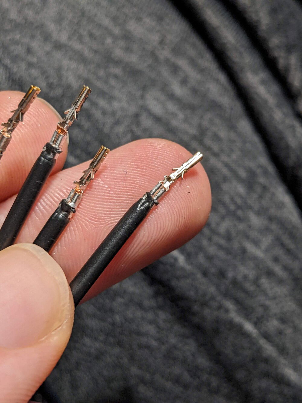 using my patent-pending curse a lot and crimp through successively small sizes method