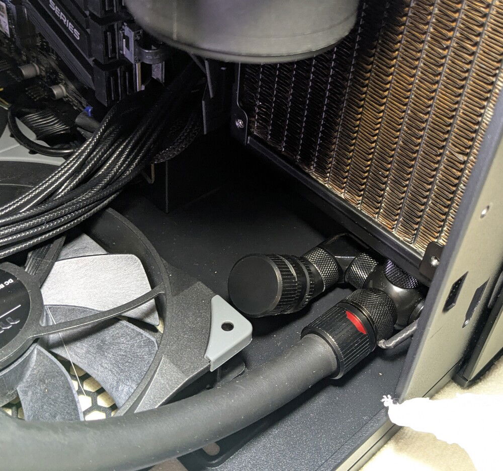 Placement of drain valve and coolant temp sensor.