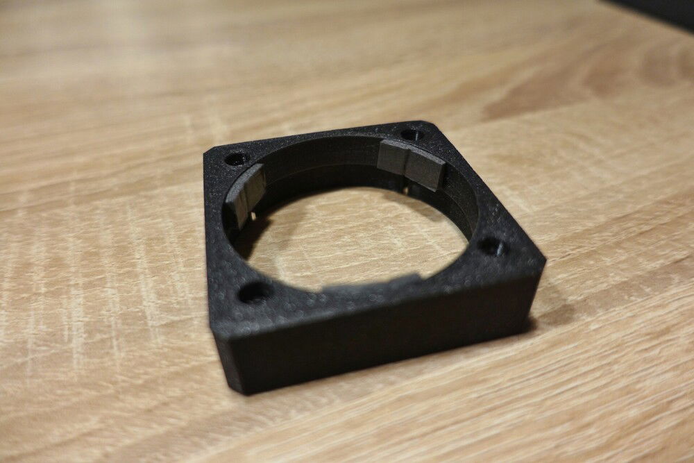 Holder with foam handles.