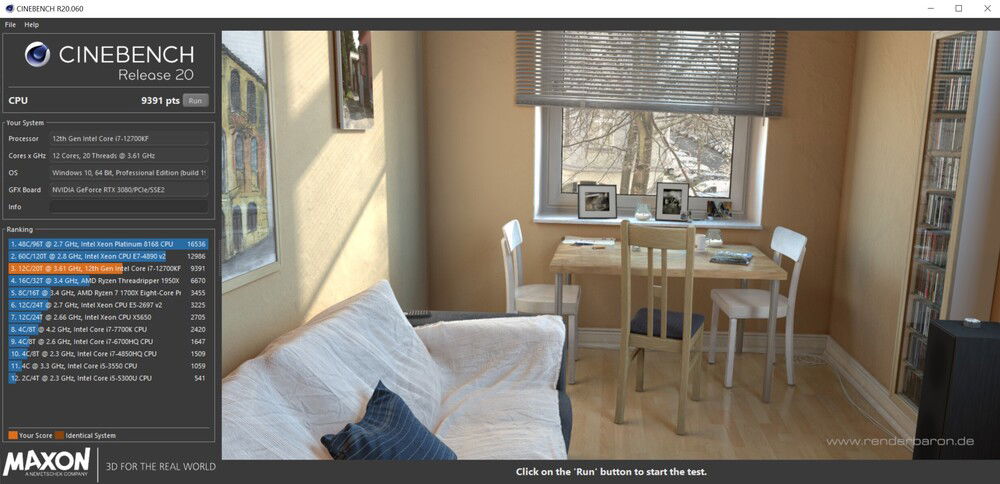 Cinebench R20.