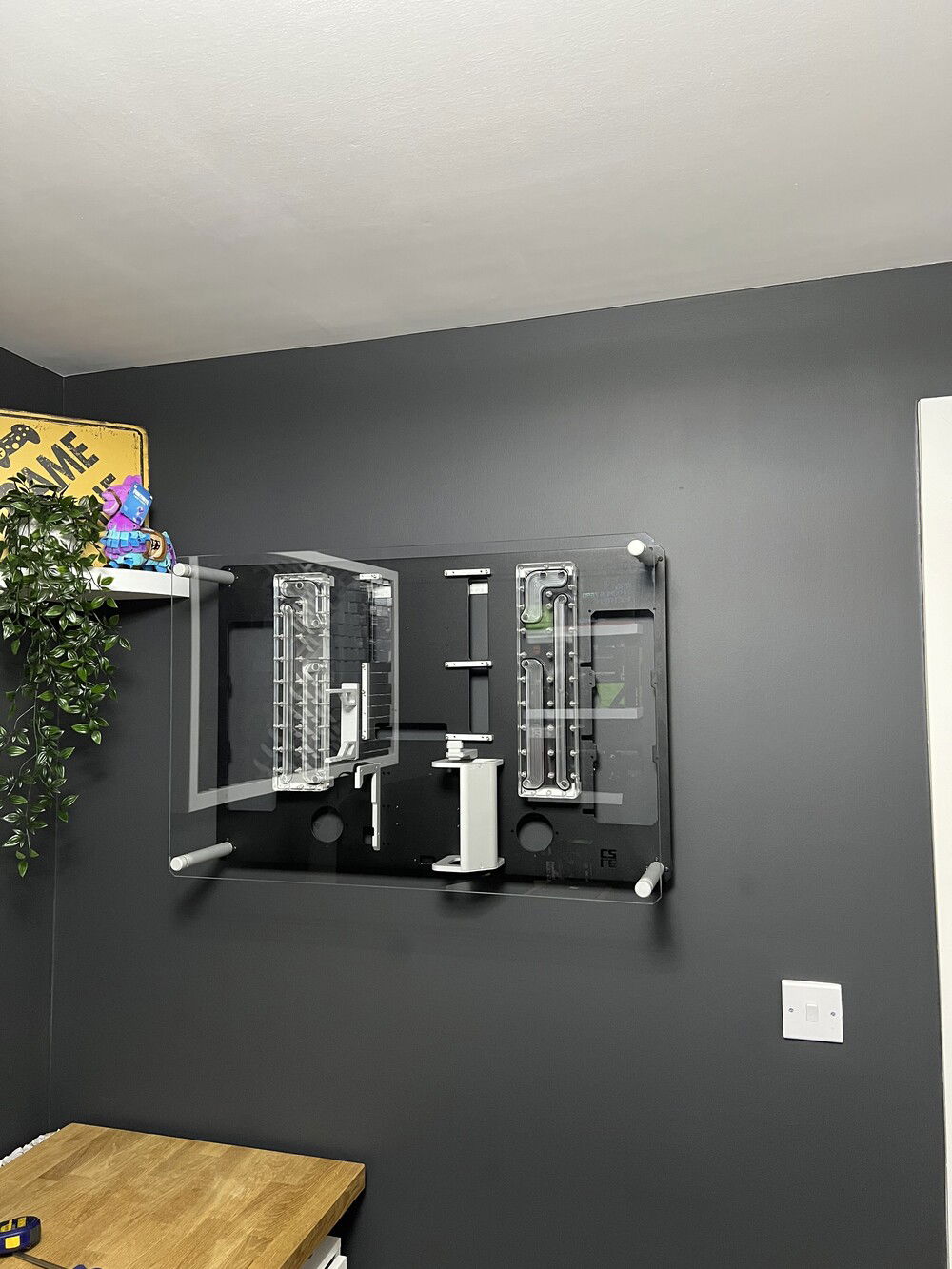 Case newly built and mounted on wall