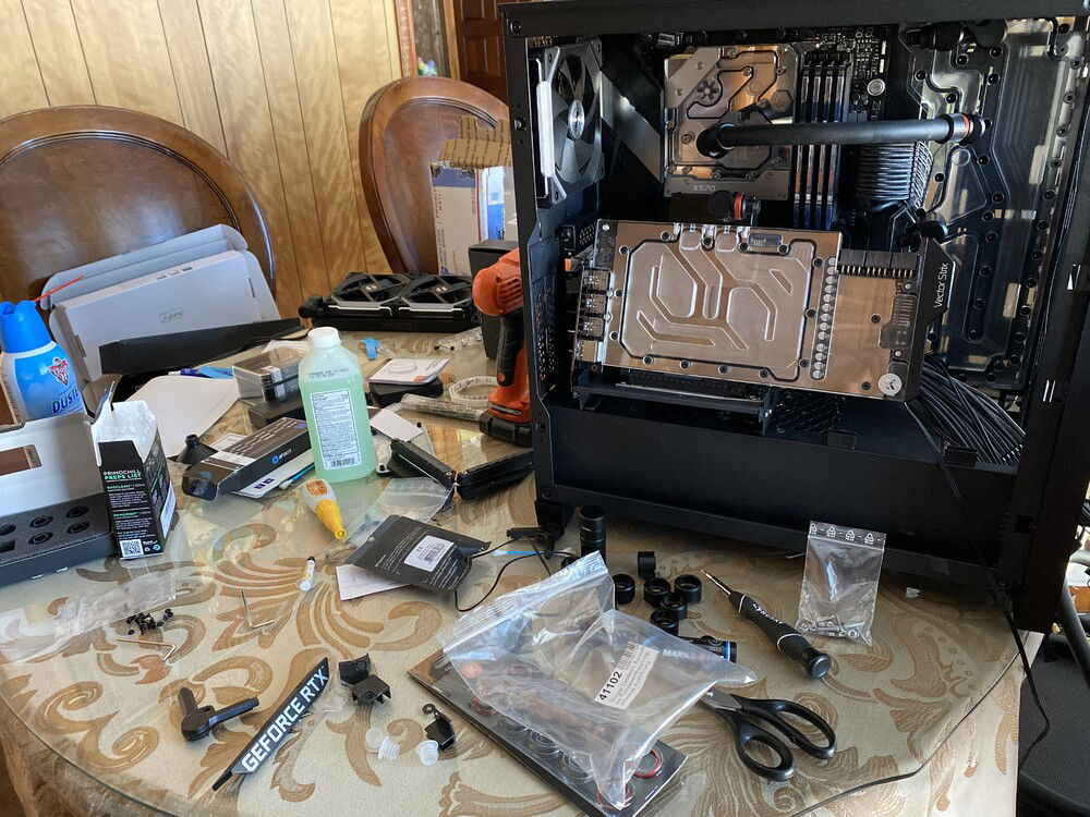 After this, I got the radiator runs done and leak tested the loop.