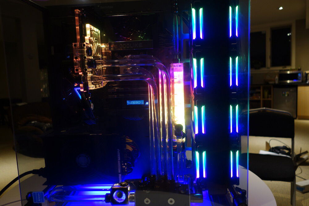 a quick power on to test the lights... and wow. I don't think I missed much by jumping on the RGB wagon so late. What a technicolor mess. Can't wait to customize the colors for something more refined