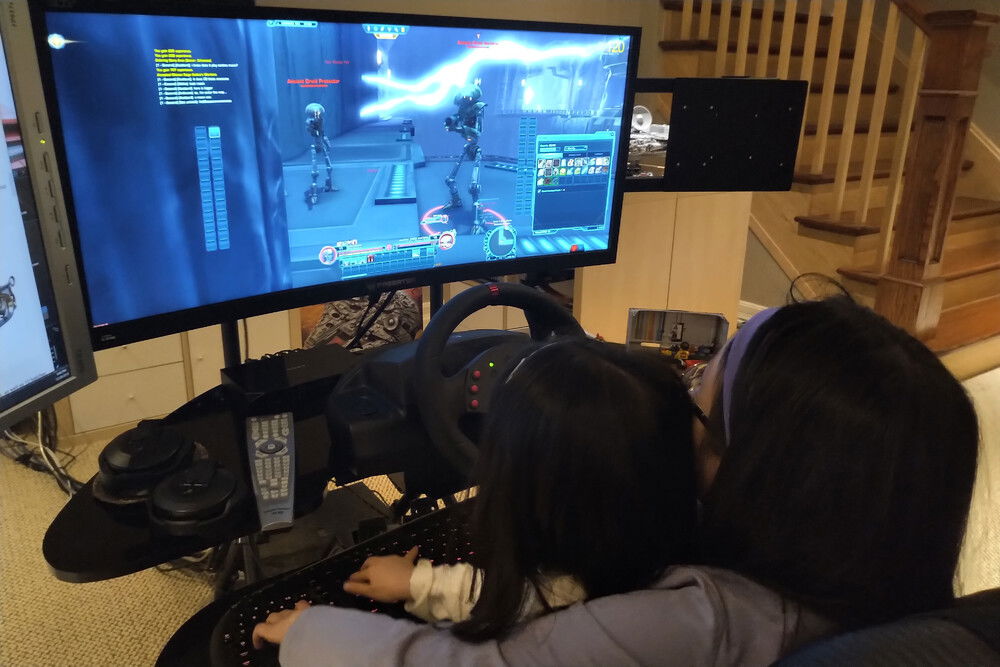 teaching my nieces the finer points of MMOs