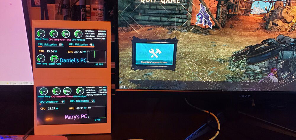 I 3d printed the house using dual 7" pi screens to me and my wifes PC's