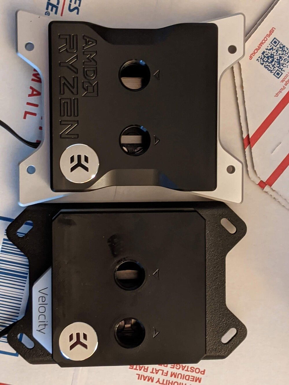 Changed out the original EK block for the Ryzen specific block