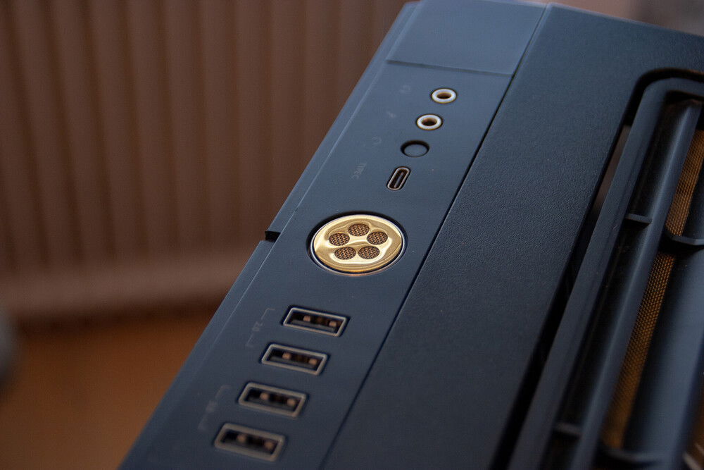 Custom power button & brass dust filter