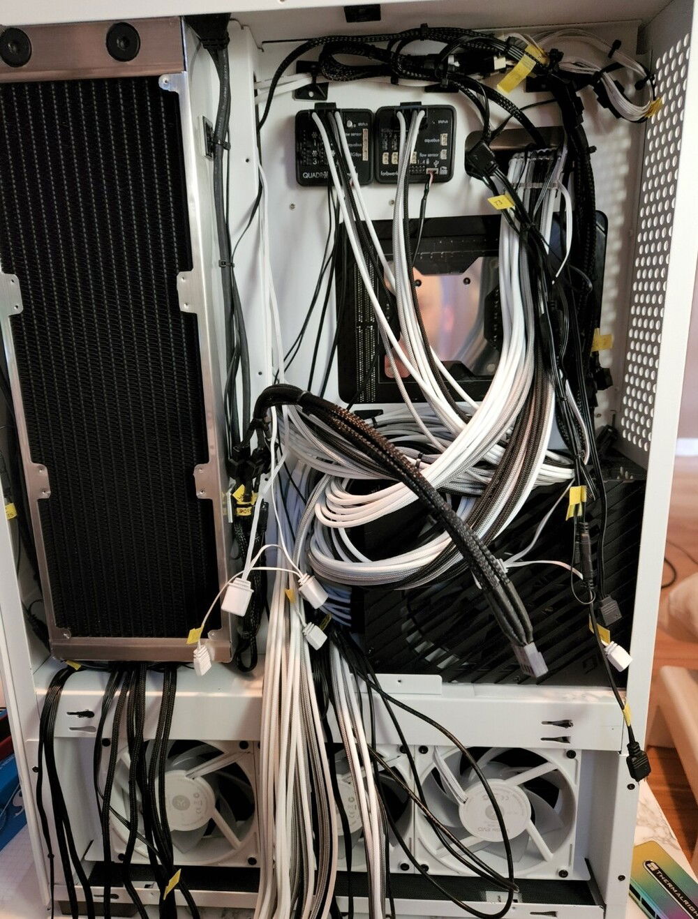 Cable mayhem! Custom cables were made to be used in a 900d at first but ended up in the Paean Premium.