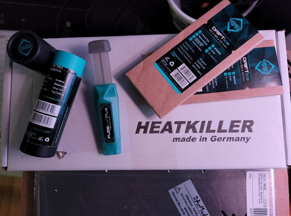 Received my new gpu block from Watercool along some fittings and new pads/paste