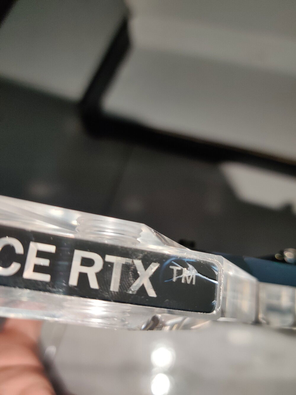 Courier damaged the GPU waterblock's acrylic during shipping, causing cracks everywhere.