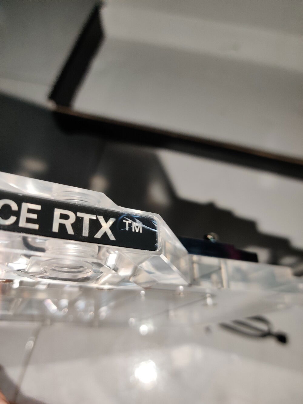 Courier damaged the GPU waterblock's acrylic during shipping, causing cracks everywhere.