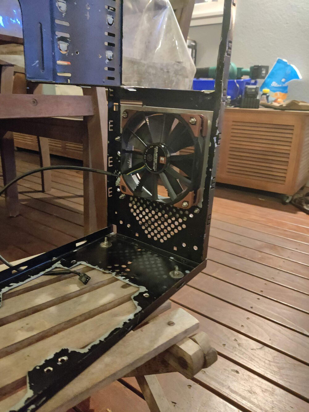 Front fan mounted