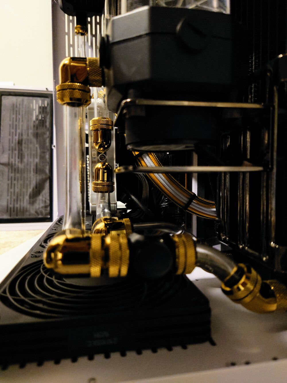 Busy area where the pump/rad connects