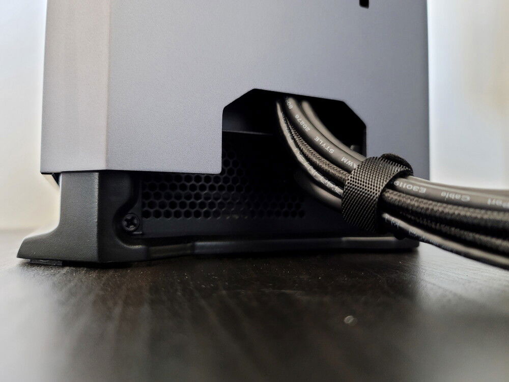 IO cables and PSU exhaust (even have access to the power switch!)