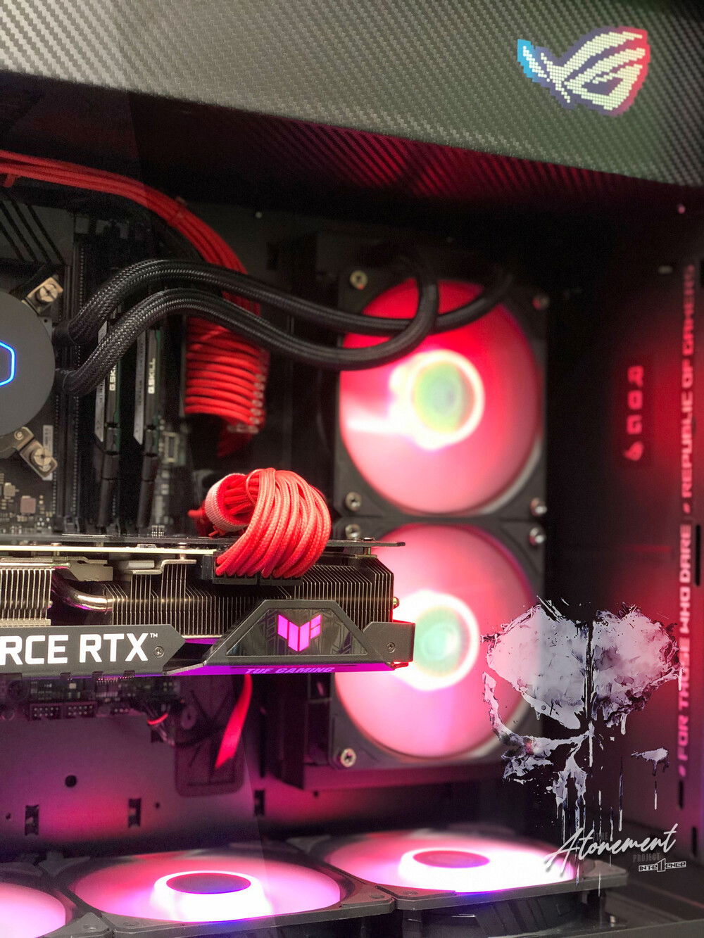 Side view of the build with Tempered Glass on (Direct UV Printing on the glass is visible on the bottom right side)