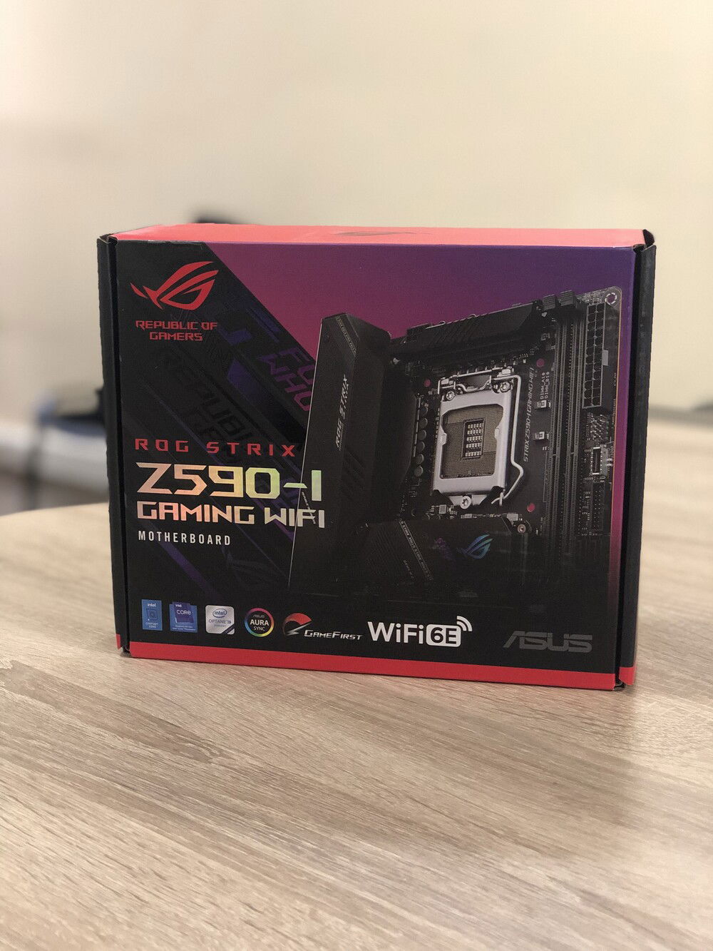 This is the motherboard (ROG STRIX Z590-I GAMING WIFI) that will be used for this project since this build is going to be used exclusively for gaming. Alongside with an Intel 10900KF and 32Gb of RAM, this will be able to handle almost everything, despite its size.