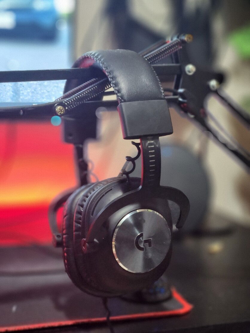 Logitech G Pro. Fantastic headset for the price. Great sound quality, decent built-in mic quality. Amazing build quality. Most other headsets would have broken around my head at this point.