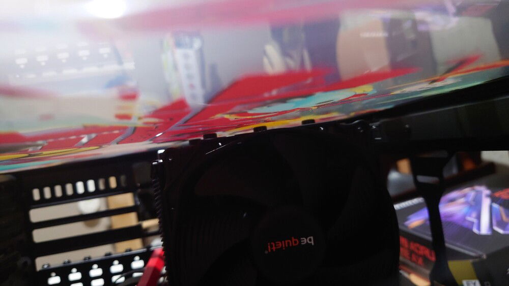 Cooler BARELY clears the side panel. Holy shit!