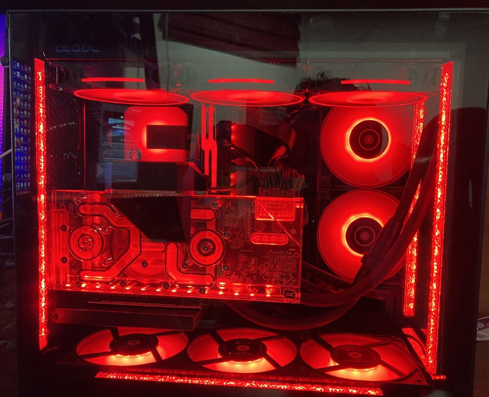 Side view of the build