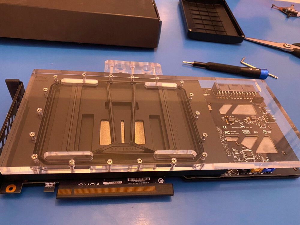 GPU waterblock installed