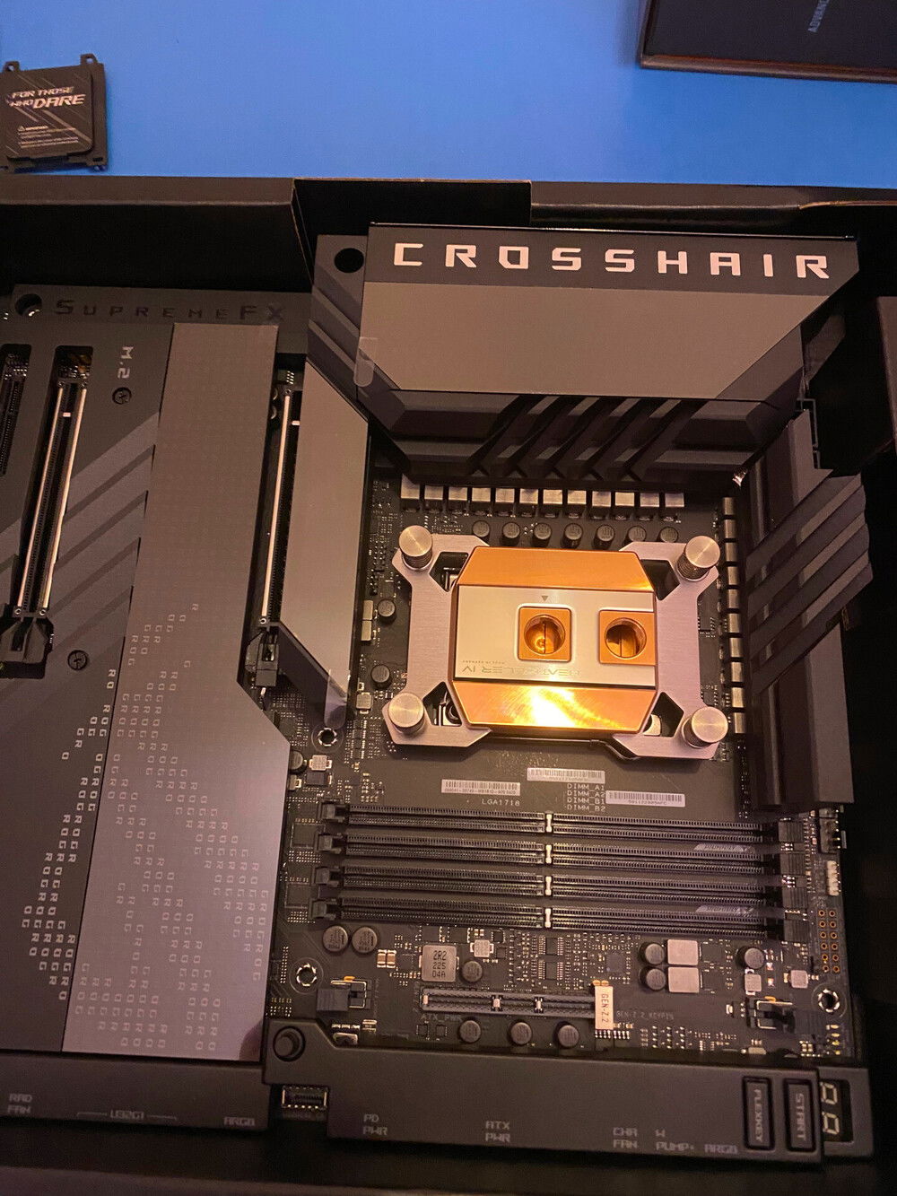 CPU waterblock installed