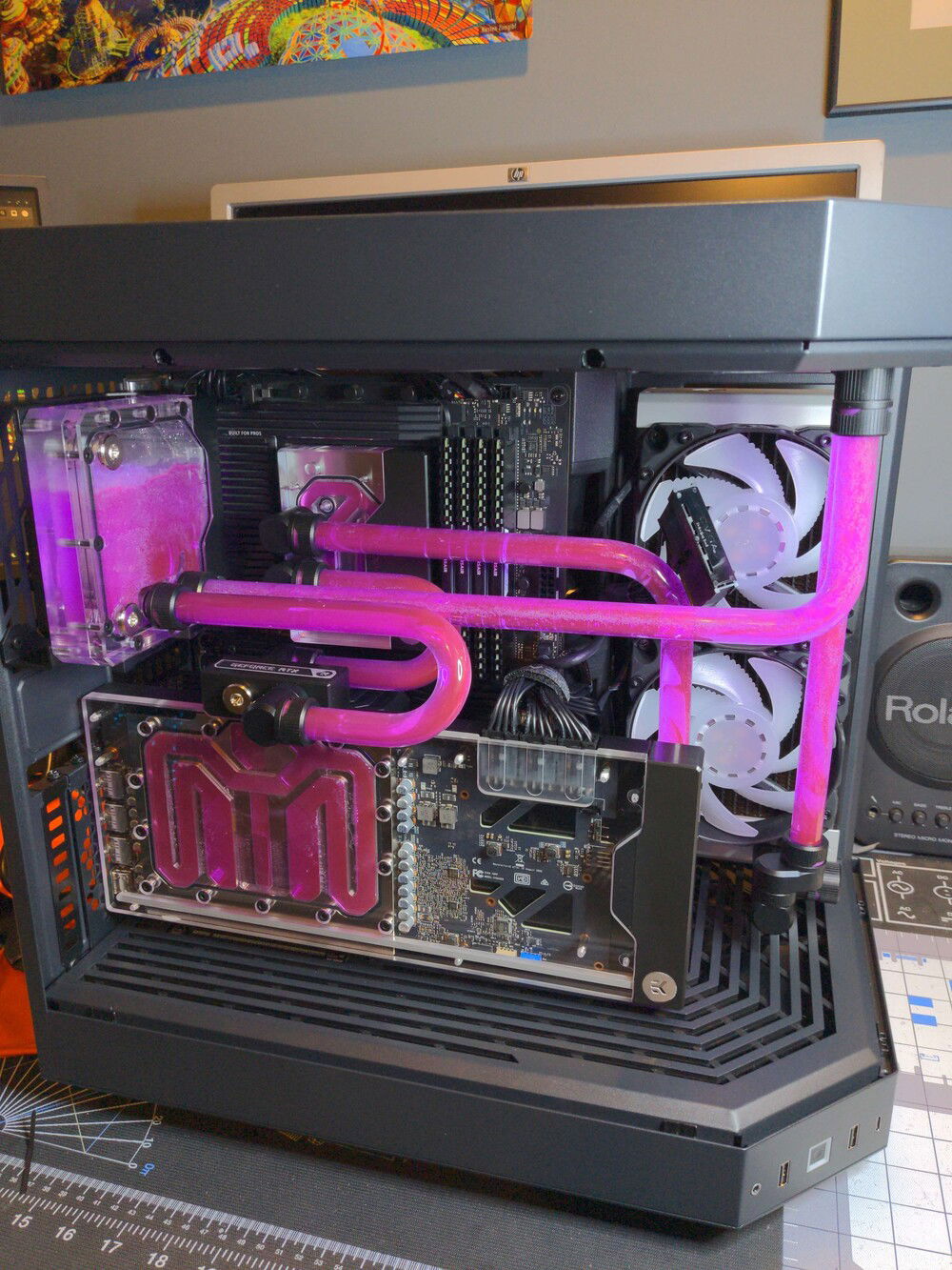 Dimmed out, the color doesn't come across as well! Also, the camera makes this look really pink when it should be violet.